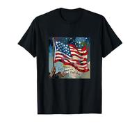 God Bless America Land That I Love US Flag Pintura artística Camiseta