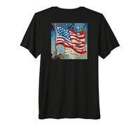 God Bless America Land That I Love US Flag Pintura artística Camiseta Premium