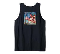 God Bless America Land That I Love US Flag Pintura artística Camiseta sin Mangas