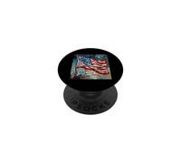 God Bless America Land That I Love US Flag Pintura artística PopSockets PopGrip Adhesivo