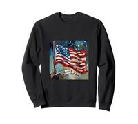 God Bless America Land That I Love US Flag Pintura artística Sudadera