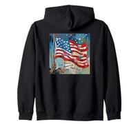 God Bless America Land That I Love US Flag Pintura artística Sudadera con Capucha