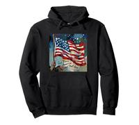 God Bless America Land That I Love US Flag Pintura artística Sudadera con Capucha