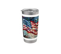 God Bless America Land That I Love US flag pintura artística Vaso térmico de acero inoxidable de doble pared