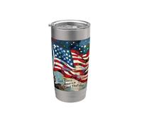 God Bless America Land That I Love US flag pintura artística Vaso térmico de acero inoxidable de doble pared