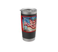 God Bless America Land That I Love US flag pintura artística Vaso térmico de acero inoxidable de doble pared