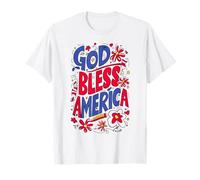 God Bless America Patriotic USA Flag Christian 4 of July Camiseta