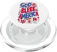 God Bless America Patriotic USA Flag Christian 4 of July PopSockets PopGrip para MagSafe