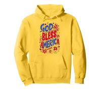 God Bless America Patriotic USA Flag Christian 4 of July Sudadera con Capucha