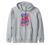 God Bless America Patriotic USA Flag Christian 4 of July Sudadera con Capucha