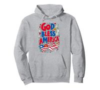 God Bless America Patriotic USA Flag Christian 4 of July Sudadera con Capucha