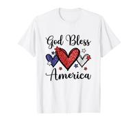 God Bless America Patriotic USA Flag Colors For Christians Camiseta gráfica económica