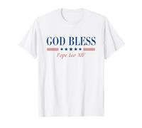 God Bless Pope Leo XIV | Patriotic Catholic Flag tee Camiseta