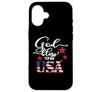 God Bless The USA 4th of July Patriotic US Flag Carcasa para iPhone 16