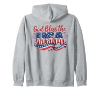 God Bless The USA - Bandera patriótica Estadounidense del 4 de Julio Sudadera con Capucha