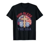 God Bless The USA Flag Santa Cruz 4 de julio Camiseta