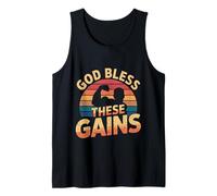 God Bless These Gains Culturismo muscular |---- Camiseta sin Mangas