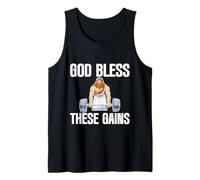 God Bless These Gains Culturismo muscular ------- Camiseta sin Mangas