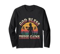 God Bless These Gains Culturismo muscular |--- Manga Larga
