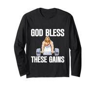God Bless These Gains Culturismo muscular ------- Manga Larga