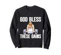 God Bless These Gains Culturismo muscular ------- Sudadera