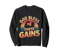 God Bless These Gains Culturismo muscular |---- Sudadera
