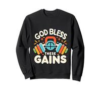 God Bless These Gains Culturismo muscular |- Sudadera