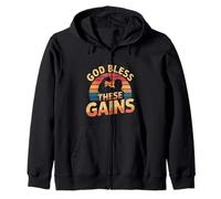 God Bless These Gains Culturismo muscular |---- Sudadera con Capucha