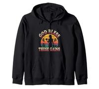 God Bless These Gains Culturismo muscular |--- Sudadera con Capucha