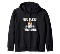 God Bless These Gains Culturismo muscular ------- Sudadera con Capucha