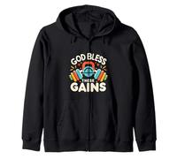God Bless These Gains Culturismo muscular |- Sudadera con Capucha