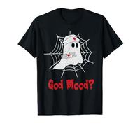 God Blood ? Ghost Nurse Funny Halloween Costume Camiseta gráfica económica