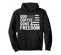 God CAFFEE Guns & Freedom - Pistola Profesional Divertida con la Bandera de Estados Unidos Sudadera con Capucha