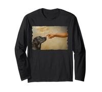 God Creates Charcoal Labrador Dog Owner Manga Larga