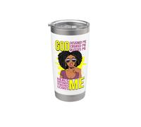 God Designed Created Blesses Me Queen Mujeres Negras Chica Adolescente Vaso térmico de acero inoxidable de doble pared