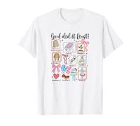 God Did It First 6:7 Verso de la Biblia Diseño de fe Cristiana Camiseta