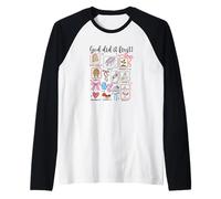 God Did It First 6:7 Verso de la Biblia Diseño de fe Cristiana Camiseta Manga Raglan