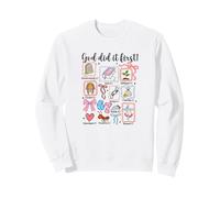 God Did It First 6:7 Verso de la Biblia Diseño de fe Cristiana Sudadera