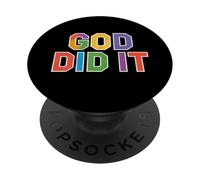 God Did It tee, Cristiano Éxito Fe Alabanza Evangelio PopSockets PopGrip Adhesivo