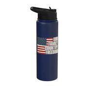 God Family Country Freedom - Patriótico 4 de julio Stainless Steel Insulated Water Bottle