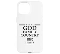 God Family Country Freedom Sign US Flag Make Heaven Crowded Carcasa para iPhone 15