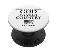 God Family Country Freedom Sign US Flag Make Heaven Crowded PopSockets PopGrip Adhesivo