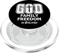 God Family Country In That Order Freedom Its All About Jesus PopSockets PopGrip para MagSafe