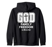 God Family Country In That Order Freedom Its All About Jesus Sudadera con Capucha