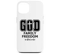 God Family Country In That Order Its All About Jesus Freedom Carcasa para iPhone 13