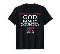 God Family Country US Flag Christian Saying Freedom Jesus Camiseta