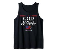 God Family Country US Flag Christian Saying Freedom Jesus Camiseta sin Mangas