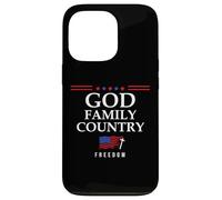 God Family Country US Flag Christian Saying Freedom Jesus Carcasa para iPhone 13 Pro