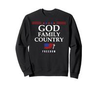 God Family Country US Flag Christian Saying Freedom Jesus Sudadera