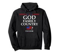 God Family Country US Flag Christian Saying Freedom Jesus Sudadera con Capucha